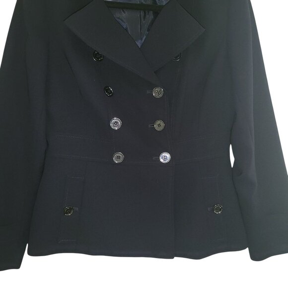 CALVIN KLEIN | Navy Blue Calvin Klein Buttons 100% Polyester Blazer - Picture 3 of 13